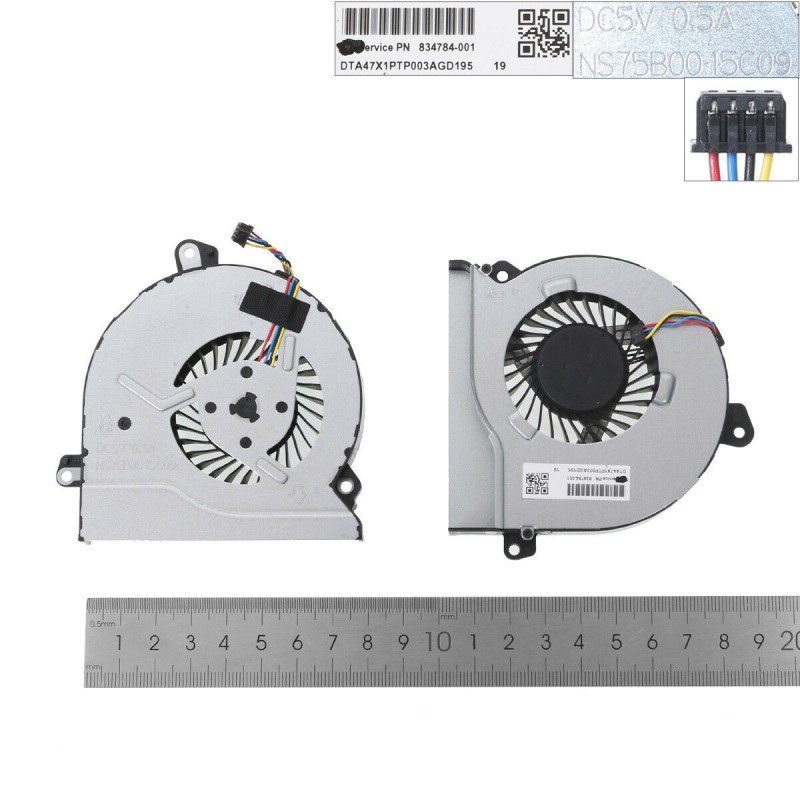 HP Pavilion Gaming 15-AK Cooling Fan 834784-001 TPN-Q159 NS75B0015C09